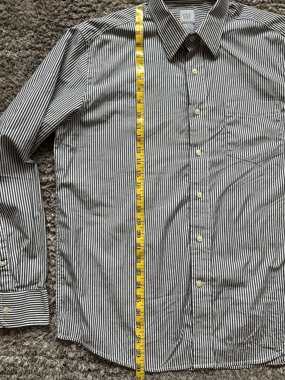 Vintage Gap Vertical Striped Fitted Button Shirt … - image 9