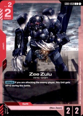 Gundam Newtype Rising GD059 Zee Zulu - Common