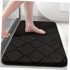  Memory Foam Bath Mat Rug 30x20, Ultra Soft Non Slip and 30" x 20" Black