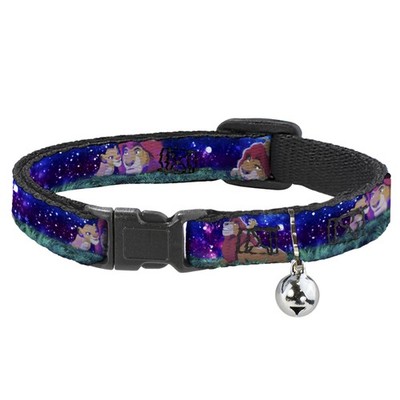 Cat Collar Breakaway with Bell Mufasa & Simba Night Poses NARROW Fit (US IMPORT)