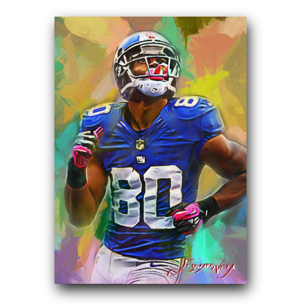Victor Cruz Art Card Limited 20/50 Edward Vela Signed (New York Giants)