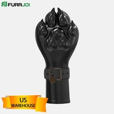 FURRJOI A Pair Of Silicone Black Paws Fist Gloves BDSM Fetish Cosplay Costume