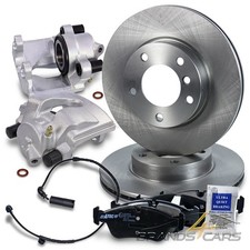 ATEC 2x BREMSSCHEIBE+SATZ BREMSBELÄGE+VWK+BREMSSATTEL VORN FÜR BMW 3-ER E46