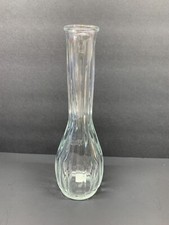 Flower Bud Vase Clear Glass 9" Tall Ribbed Design PVC6