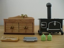 Sylvanian Families Oven  Sink Set KA-402 Full Completed RARE Vintage Japan ver.