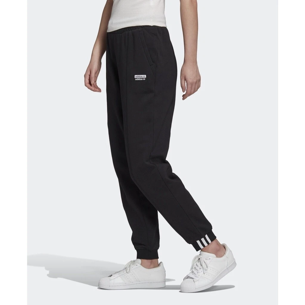 Adidas Womenu0026#039;s R.Y.V. Jogger Pants 3 Stripes Black GD3092 Size Medium  VGC | eBay