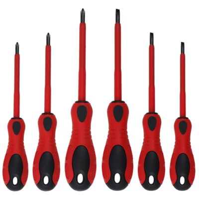 6Pcs Electrician Insulated Screwdriver Set Magnetic Tip Slotted Phillips Tool