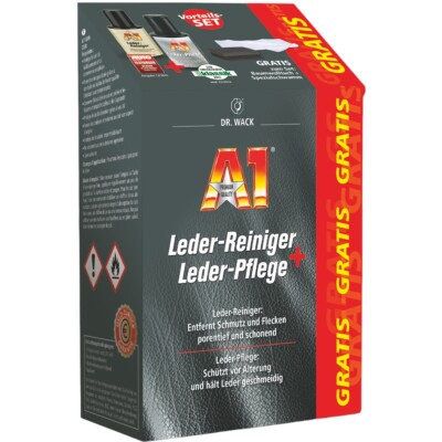 Dr. Wack A1 Leder-Reiniger + Leder-Pflege mit Schwamm & Tuch