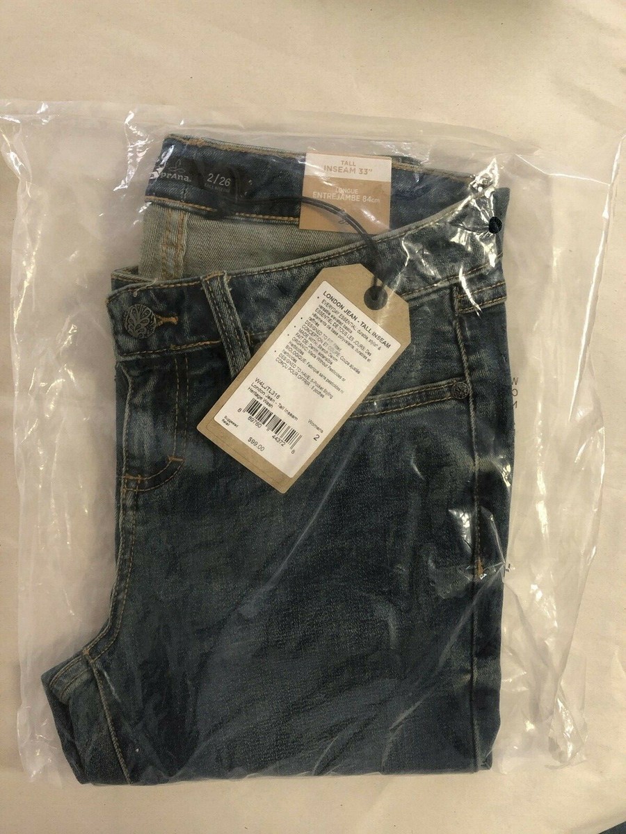 NEW PrAna Women's London Jeans, Tall Inseam 33