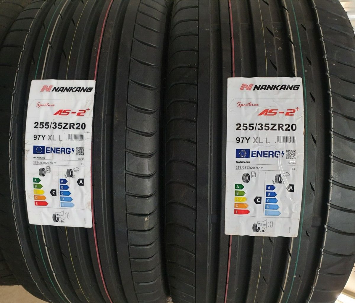 2X NEW NANKANG AS2+ SPORT 255/35 ZR20 XL 97Y A1 UHP TYRES 255 35