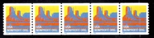 U S SCOTT 2902 BUTTE NON PROFIT ORG PNC COIL STRIP OF 5 PLATE S111 MNH