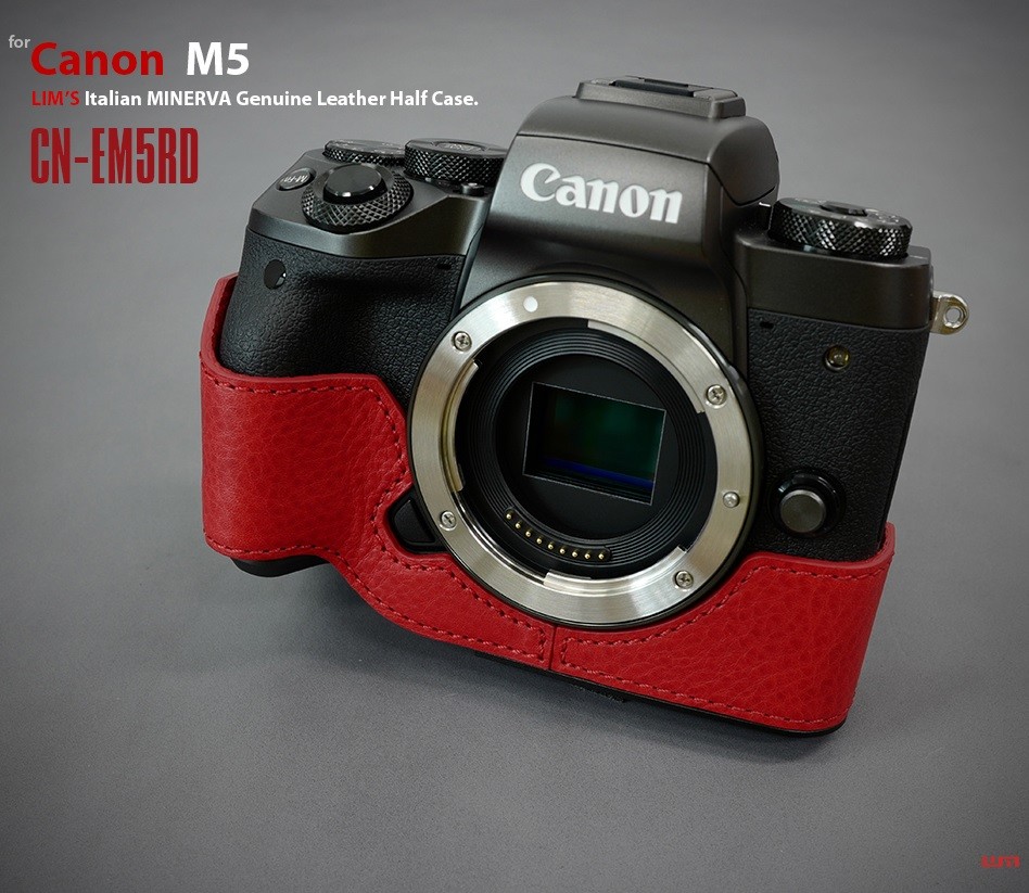 LIM'S Genuine Italy Leather Camera Half Case Cover For Canon EOS