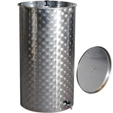 Serbatoio-Botte in acciaio inox con galleggiante a olio da 100 litri