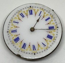 SWISS POCKET WATCH MOVEMENT / Beautiful Dial / Circa 1900 / Runs