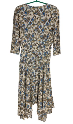 Desigual Womens Beige Floral Asymmetrical Hem Boho Midi Dress Size EU 38 (S) - Picture 7 of 12