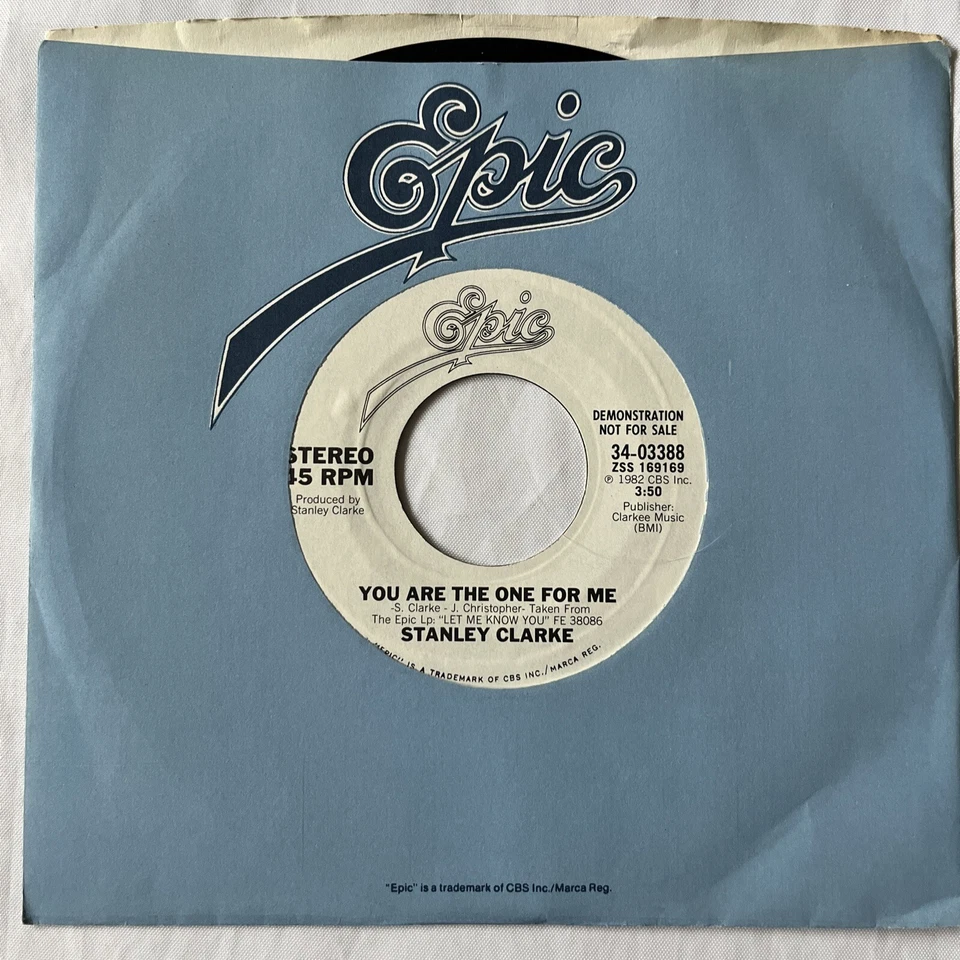 Stanley Clarke - You Are The One For Me WL Promo 45 NM Epic Records 1982 - Image 3 of 4
