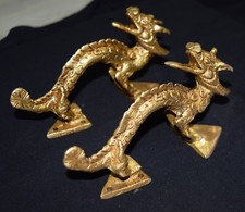 Chinese Dragon Door Handle Brass Handmade Wardrobe Cabinet Window Pull MG12