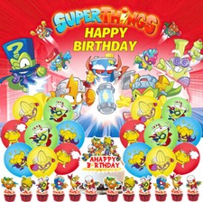 Superthings Party Supplies Party Decoration Set Balloons Cake Toppers Banner