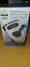 Innovage Outdoor FM/AM/Weather Battery-Free Crank Radio W/ Ear Buds