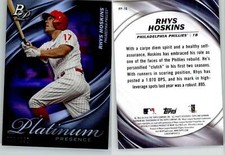 Rhys Hoskins 2019 Bowman Platinum Presence Purple PP-16 /250 Phillies