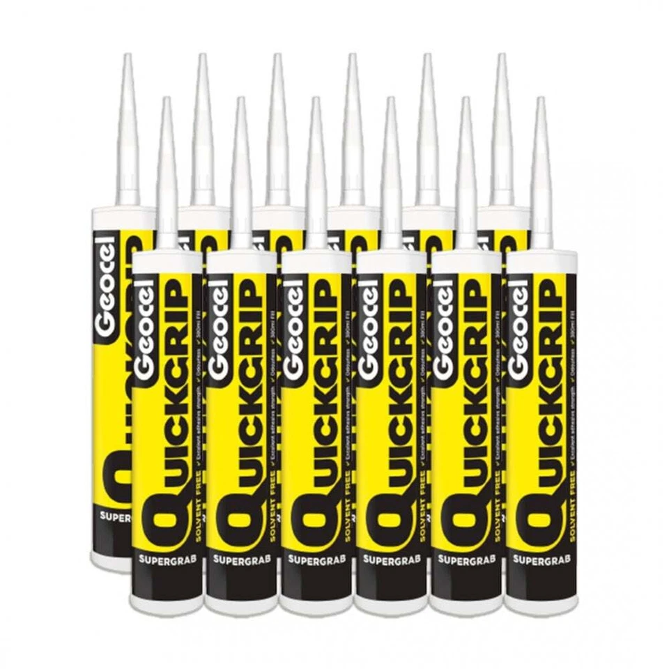 12x QuickGrip Supergrab Geocel - Gap Filling - Paintable - Instant Grab