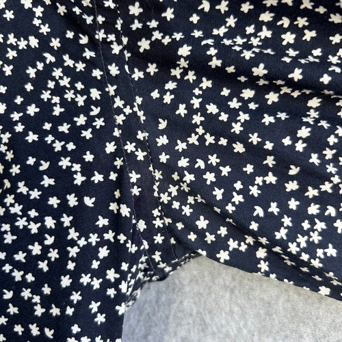 Carolina Herrera Shirt Mens Sz 15 Navy Blue White Floral 100% Cotton Button Up - Picture 14 of 16