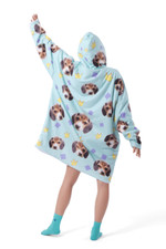 Personalized Dog Sherpa Blanket Hoodie, Pet Name Oversize Blanket Hoodie