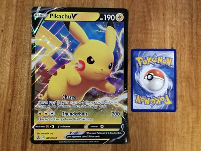 PIKACHU V SWSH061 Promo Shining Fates Pokemon Card Near Mint JUMBO