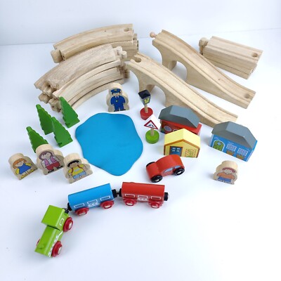 BigJigs Holzeisenbahn Set Konvolut