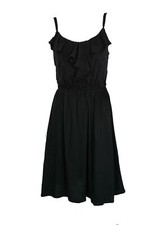 NWT Ann Taylor Black ruffle elastic waist women's summer SUN Dress