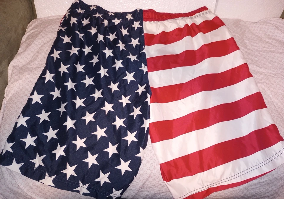Bañador shorts patriótico Faded Glory American Flag para hombre 2XL 44-46 EE. UU. Foto 2 de 3