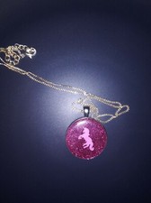 Handcrafted Unicorn Pendant Necklace 18 in  