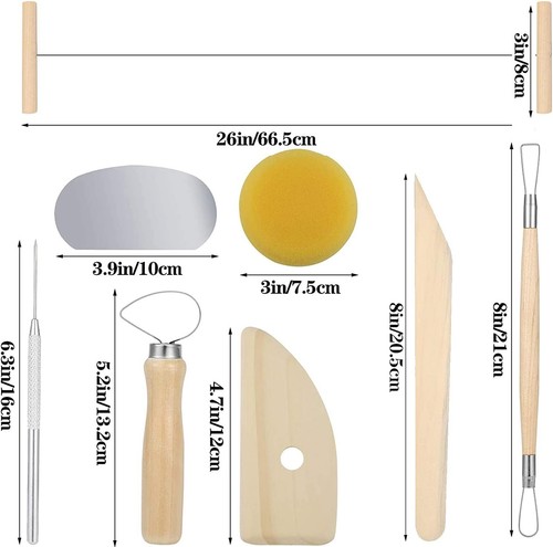 Pottery Sculpting Tool Set Wood and Metal Modelling Clay Complete Tools Set UK - Picture 9 of 46