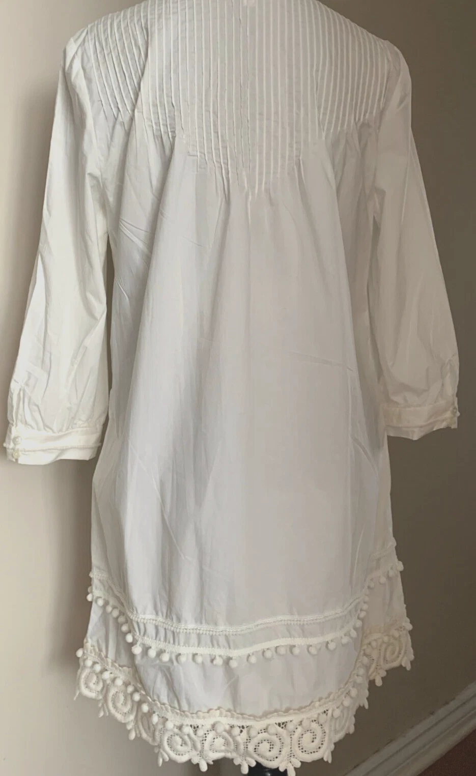 OFF WHITE ABITO IN COTONE BIANCO DEREK LAM IO CROSSBY TAGLIA 6 NUOVO CON ETICHETTE