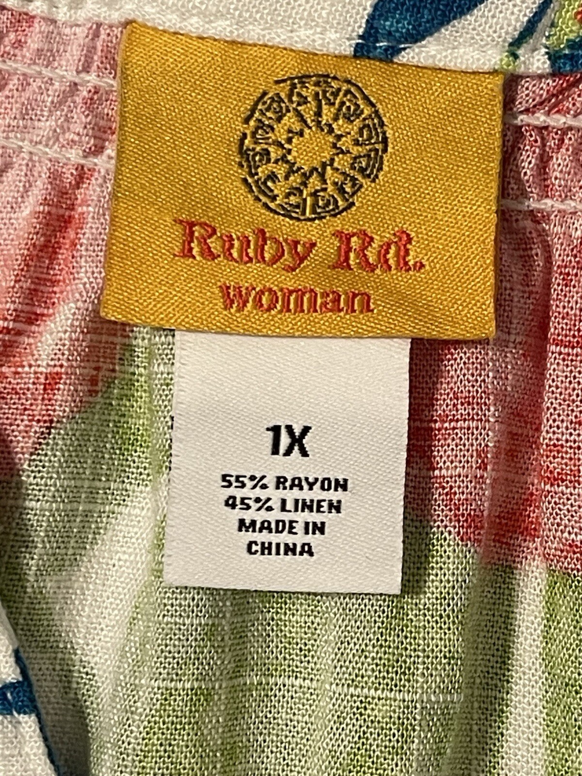 RUBY RD Multicolor Floral Linen Blend Tropical Re… - image 6