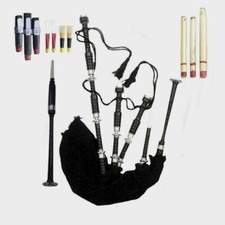 Scottish Traditional Great Highland Bagpipe - Black Finish Rosewood Bagpipes BAG