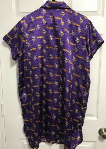 Pigiama donna MINNESOTA VIKINGS viola manica corta con bottoni XL Concepts - Foto 2 di 2