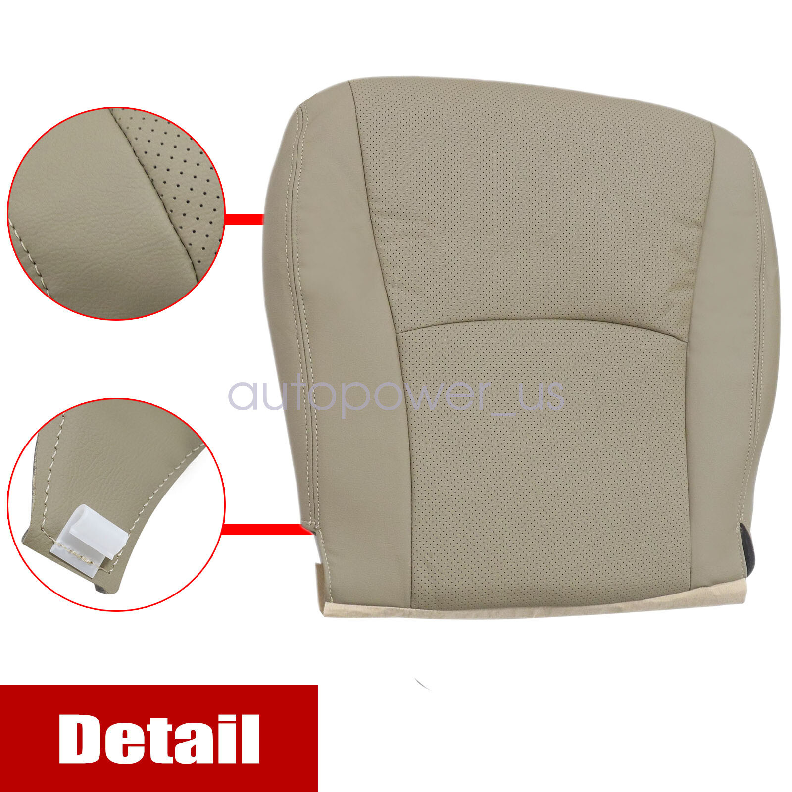For 2004-2008 Toyota Highlander Driver Side Bottom Leather Seat Cover Tan PERF