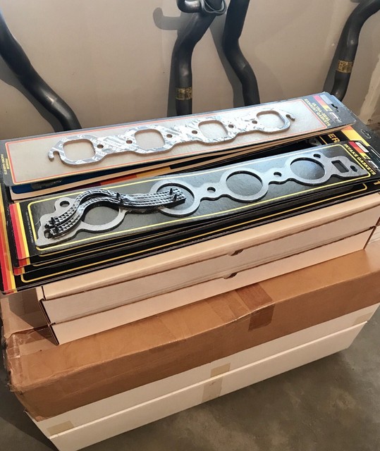 New Boss 429 intake manifold gaskets with NOS neoprene rubber end seals