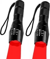 Red Light Flashlight 2 Pack – Single Mode Tactical Torch for Hunting, Astronomy