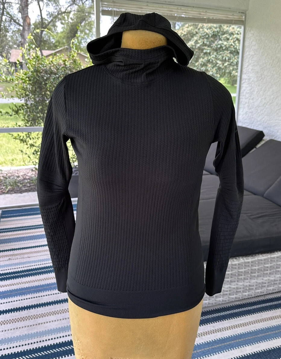 NIKE Pro Hyperwarm Limitless Black Pullover Training Hoodie Womens Sz Medium