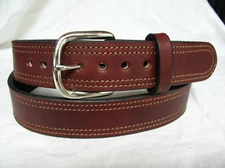 1 ½" Lined 2 Ply Saddle Leather Gun Carry Work Dress Belt Heavy Duty Lifetime