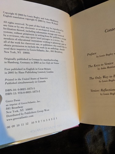 Venice for Lovers by Anka Muhlstein; Louis Begley - Picture 3 of 4