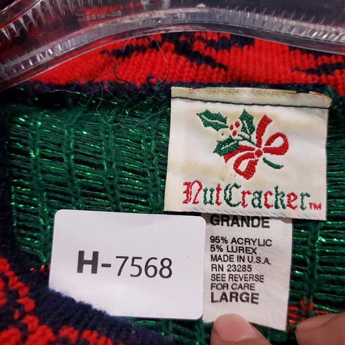 VINTAGE Nutcracker Women Sweater Large Blue Teddy Bear Christmas Holiday - Bild 7 von 8