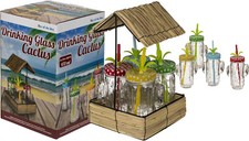 4er Set Trinkgläser Hawaii Bar Haus Strand Bar Becher Strohhalm Tiki Glas 29 cm