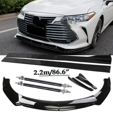 Front Bumper Lip Spoiler Side Skirts Rear Lip Glos Black For Toyota Avalon