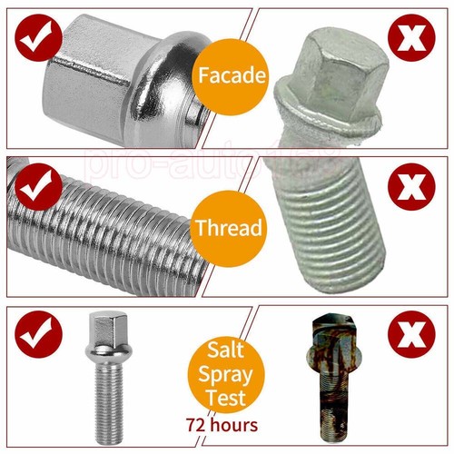 20PCS Wheel Lug Bolts 12X1.25 For Jeep Compass Renegade 2017 2018 2019 2020-2025 - Picture 6 of 15