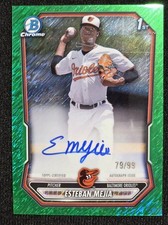 2026 Bowman Esteban Mejia Green Shimmer Refractor Auto 79/99 Orioles