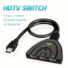 4K HDMI Switch 3 Port Splitter Cable Switcher HUB Adapter for HDTV PS4 Xbox PC