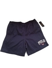 Polo Ralph Lauren Boys American Flag Navy Blue Logo Shorts New With Tags